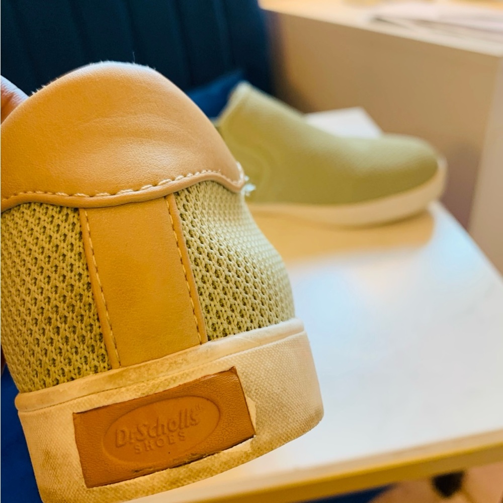 Dr. Scholl's Olive and Beige Casual Slip-Ons